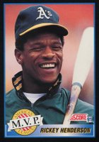 1991 Score #875 Rickey Henderson Baseball Card