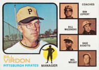 1973 Topps #517a Pirates Manager/Coaches Mazeroski right ear showing Baseball Card