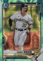 2021 Bowman Draft #BDC48 Henry Davis Chrome-Aqua Lava Refractor Baseball Card