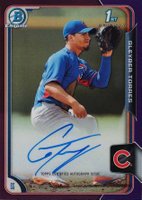 2015 Bowman Chrome Autograph Prospect #GT Gleyber Torres Purple Refractor Baseball Card