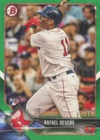 2018 Bowman #25 Rafael Devers Green Baseball Card