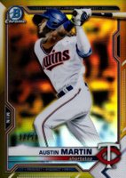 2021 Bowman Draft #BDC19 Austin Martin Chrome-Gold Refractor Baseball Card