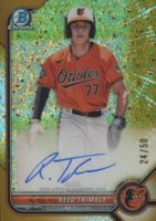 2022 Bowman Chrome Prospect Autographs #CPART Reed Trimble Gold Mini Diamond Refractor Baseball Card