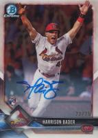 2018 Bowman Chrome #68 Harrison Bader Hands Up-Autograph Baseball Card