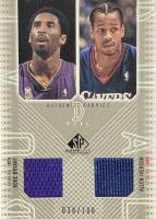2002 SP Game Used Authentic Fabrics Dual #KBAIJ Allen Iverson/Kobe Bryant Basketball Card