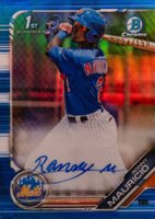 2019 Bowman Prospect Autographs Chrome #RM Ronny Mauricio Blue Refractor Baseball Card