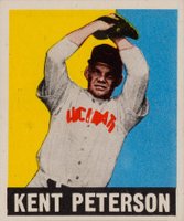 1948 Leaf #42b Kent Peterson Black Cap Baseball Card
