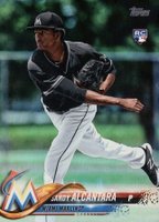 2021 Topps #594 Sandy Alcantara Rainbow Foil Baseball Card