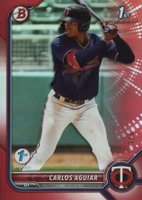 2022 Bowman 1st Edition #BPPF1 Carlos Aguiar Red Foil Baseball Card