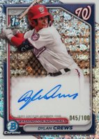 2024 Bowman Chrome Prospect Autographs #CPADC Dylan Crews Mini Diamond Refractor Baseball Card