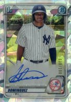 2020 Bowman Chrome Prospect Autographs #CPAJDO Jasson Dominguez Atomic Refractor Baseball Card