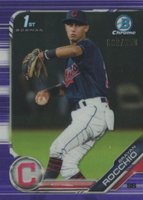2019 Bowman Chrome Prospects #BCP209 Brayan Rocchio Purple Refractor Baseball Card