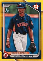 2024 Bowman Paper Prospects #BP69 Brice Matthews Yellow Baseball Card