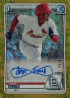 2020 Bowman Chrome Prospect Autographs #CPAJT Jhon Torres Gold Shimmer Baseball Card