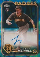 2024 Topps Chrome Update Chrome Rookie Autographs #RAJME Jackson Merrill Blue/Green Lava Lamp Baseball Card