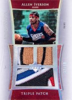 2004 UD Exquisite Collection Triple Patch #E3PAI Allen Iverson Basketball Card