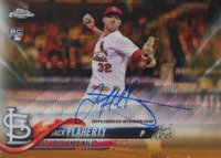 2018 Topps Chrome Rookie Autograph #RA-JF Jack Flaherty Gold Wave Refractor Baseball Card