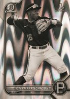 2022 Bowman Draft #BDC130 Termarr Johnson Chrome-Black & White Raywave Refractor Baseball Card