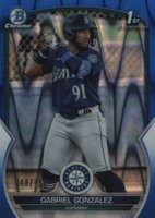 2023 Bowman Chrome Prospects #BCP133 Gabriel Gonzalez Blue Raywave Refractor Baseball Card