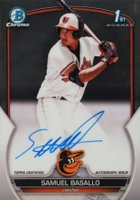 2023 Bowman Chrome Prospect Autographs #CPASB Samuel Basallo Baseball Card