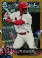 2018 Bowman Mega Box Chrome #BCP121 Jose Adolis Garcia Gold Refractor Baseball Card