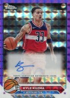2023 Topps Chrome Topps Chrome Autographs #CGKK Kyle Kuzma Purple Geometric Basketball Card