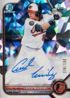 2022 Bowman Chrome Prospect Autographs #CPACW Creed Willems Atomic Refractor Baseball Card