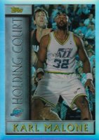1996 Topps Holding Court #HC15 Karl Malone Refractor Basketball Card