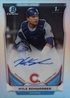 2014 Bowman Chrome Draft Pick Autograph #KS Kyle Schwarber Refractor Baseball Card
