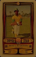 1983 Perma-Graphics Super Star Credit Cards # Rickey Henderson Gold Baseball Card