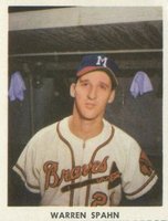1955 Golden Stamps Milwaukee Braves # Warren Spahn Baseball Card