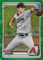 2020 Bowman Draft #BD85 Slade Cecconi Chrome-Green Refractor Baseball Card