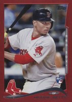 2014 Topps Update #US26 Mookie Betts Batting-Red Target Border Baseball Card