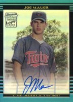 2002 Bowman Chrome #391 Joe Mauer Autographed-Refractor Baseball Card