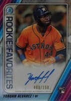 2020 Bowman Chrome Rookie of the Year Favorites Autographs #YA Yordan Alvarez Baseball Card