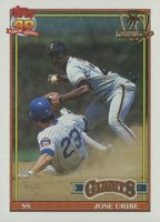 1991 Topps Desert Shield #158 Jose Uribe Baseball Card
