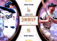 2025 Topps Welcome to the Club 3X MVP 3X MVP Dual #D6 Mickey Mantle/Shohei Ohtani Pink Baseball Card