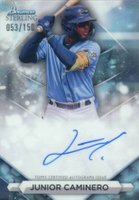 2023 Bowman Sterling Prospect Autographs #PAJCR Junior Caminero Refractor Baseball Card