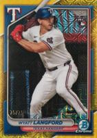 2024 Bowman Chrome Mega Box #71 Wyatt Langford Yellow Refractor Baseball Card