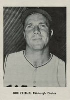 1961 Jay Publishing # Bob Friend Portrait-Chest-No P Baseball Card