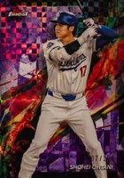 2024 Topps Finest #100 Shohei Ohtani Purple Checkerboard Refractor Baseball Card