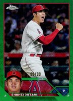 2023 Topps Chrome Logofractor Edition #17 Shohei Ohtani Green Refractor Baseball Card