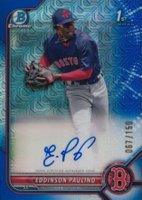 2022 Bowman Chrome Prospect Autographs #CPAEP Eddinson Paulino Hta Choice Refractor Baseball Card