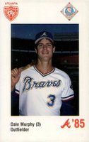 1985 Atlanta Braves Police #3 Dale Murphy Baseball Card