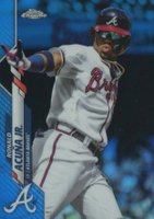 2020 Topps Chrome #112 Ronald Acuna Jr. Blue Refractor Baseball Card