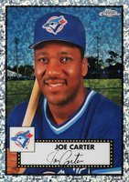 2021 Topps Chrome Platinum Anniversary #484 Joe Carter 70th Anniversary Platinum Mini Diamond Refractor Baseball Card