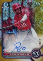 2022 Bowman Chrome Prospect Autographs #CPARQ Roismar Quintana Gold Shimmer Refractor Baseball Card