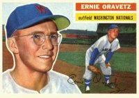 1956 Topps #51 Ernie Oravetz White Back Baseball Card
