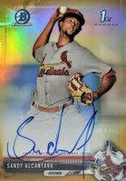 2017 Bowman Prospects Autographs #SA Sandy Alcantara Chrome-Gold Refractor Baseball Card