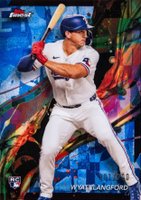 2024 Topps Finest #97 Wyatt Langford Blue Refractor Baseball Card